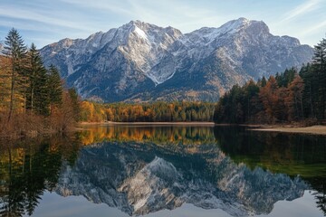 Obraz premium Mountainous Lake Landscape
