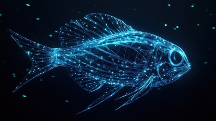 Naklejka premium Digital Fish in the Deep Blue