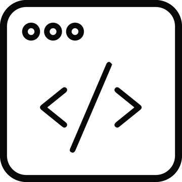 Customizable Coding Icon - Editable Stroke and Color for Web Development Projects