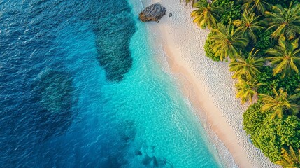 Serene Tropical Beach with Turquoise Waters and Palms