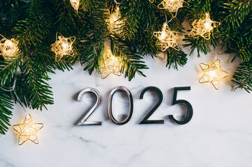 2025 text background. New year and business concept strategy.