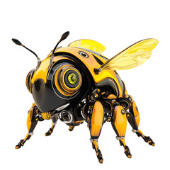 Robotic bee on transparent background