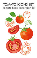 Tomato logo vector icon set