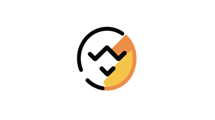 Modern Abstract Trendy Thin Line Icon with Minimalist Geometric Shapes and Bold Colors for Creative Design and Branding