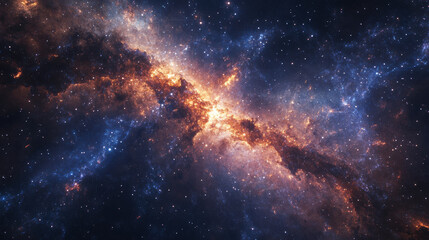 Fototapeta premium stunning cosmic vista of Milky Way, showcasing vibrant colors and distant galaxies. image captures beauty and mystery of universe, evoking sense of wonder and exploration