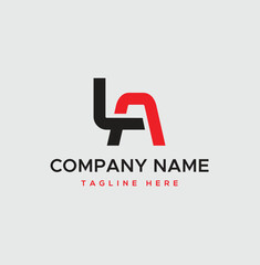 Letter LA icon and monogram logo with vector design