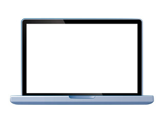 空白画面のノートパソコン