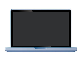 黒い画面のノートパソコン