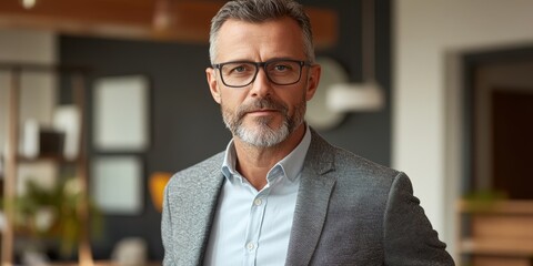 Obraz premium High-quality business casual portrait featuring a professional in smart casual wear with a clean backdrop and soft lighting.