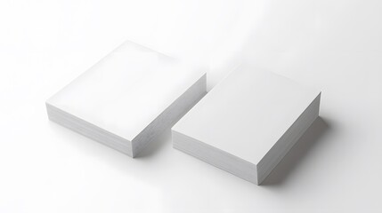 Fototapeta premium Two white US business card Mockup on white background 3D rendering. 