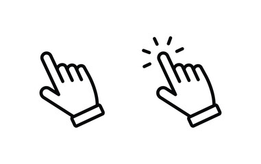 Obraz premium Hand cursor click icon vector. Hand pointer click icon vector