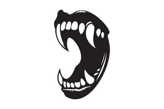 recommend clip art: Halloween black Vampire Fangs Silhouette vector clipart illustration