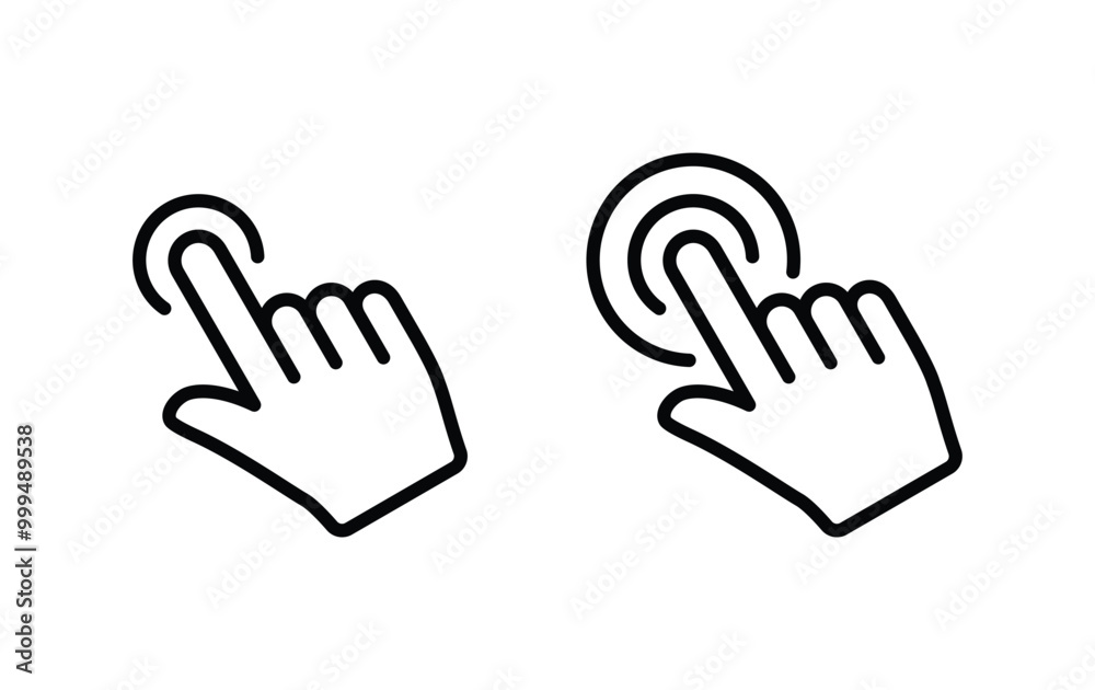 Poster hand cursor click icon vector. hand pointer click icon vector