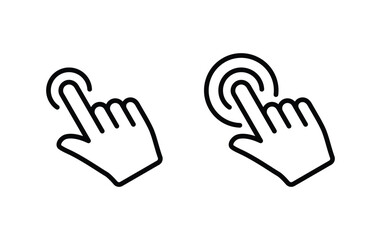 Hand cursor click icon vector. Hand pointer click icon vector