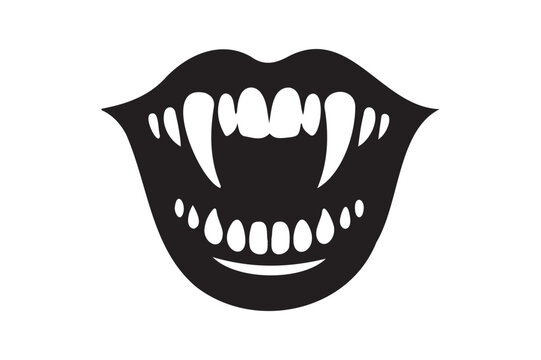 recommend clip art: Halloween black Vampire Fangs Silhouette vector clipart illustration