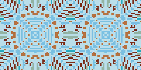 Motif Ikat Quilt Patternfolk Embroidery, Aztec Geometric Ornament Print. Design for Carpet, Wallpaper, Clothing, Wrapping, Fabric