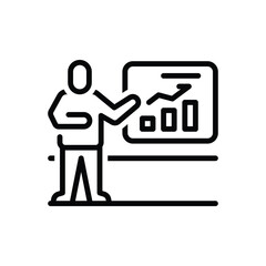 Black line icon for explanation 