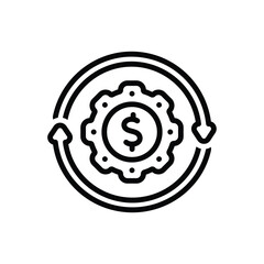 Black line icon for exchange 