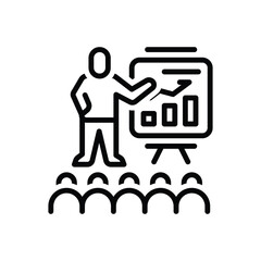 Black line icon for presentation 