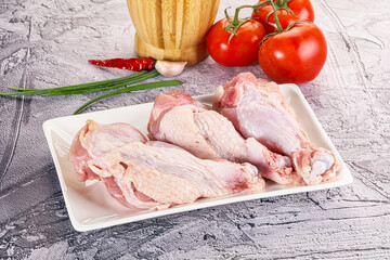 Raw turkey shoulder wing for cooking