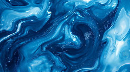 Fototapeta premium Tło w stylu abstrakcyjnym, które ukazuje błękitne fale wody. Odbicia światła i różnorodność odcieni niebieskiego nadają całości dynamizmu, tworząc wrażenie spokoju i świeżości.