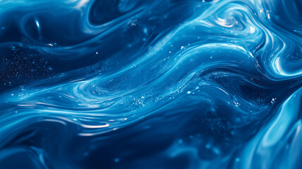Fototapeta premium Tło w stylu abstrakcyjnym, które ukazuje błękitne fale wody. Odbicia światła i różnorodność odcieni niebieskiego nadają całości dynamizmu, tworząc wrażenie spokoju i świeżości.