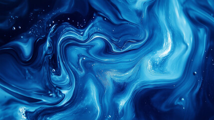 Fototapeta premium Tło w stylu abstrakcyjnym, które ukazuje błękitne fale wody. Odbicia światła i różnorodność odcieni niebieskiego nadają całości dynamizmu, tworząc wrażenie spokoju i świeżości.