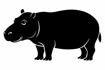 

Hippopotamus silhouette, Hippo icon vector, Hippopotamus roaring. vector illustration
