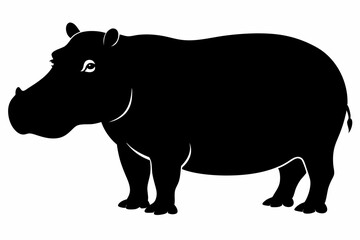 

Hippopotamus silhouette, Hippo icon vector, Hippopotamus roaring. vector illustration
