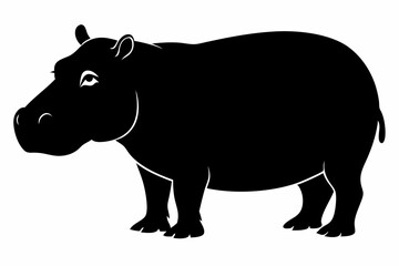 

Hippopotamus silhouette, Hippo icon vector, Hippopotamus roaring. vector illustration
