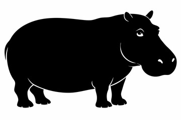 

Hippopotamus silhouette, Hippo icon vector, Hippopotamus roaring. vector illustration
