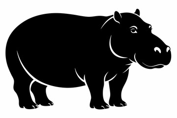 

Hippopotamus silhouette, Hippo icon vector, Hippopotamus roaring. vector illustration
