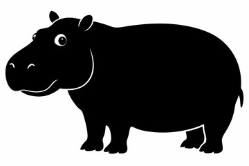

Hippopotamus silhouette, Hippo icon vector, Hippopotamus roaring. vector illustration
