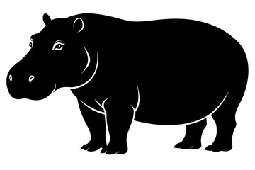 

Hippopotamus silhouette, Hippo icon vector, Hippopotamus roaring. vector illustration
