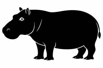 

Hippopotamus silhouette, Hippo icon vector, Hippopotamus roaring. vector illustration
