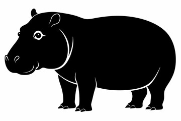 

Hippopotamus silhouette, Hippo icon vector, Hippopotamus roaring. vector illustration
