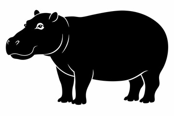 

Hippopotamus silhouette, Hippo icon vector, Hippopotamus roaring. vector illustration
