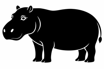 

Hippopotamus silhouette, Hippo icon vector, Hippopotamus roaring. vector illustration
