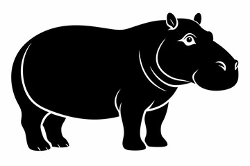 

Hippopotamus silhouette, Hippo icon vector, Hippopotamus roaring. vector illustration
