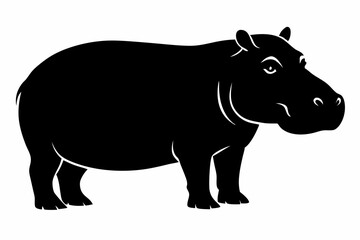 

Hippopotamus silhouette, Hippo icon vector, Hippopotamus roaring. vector illustration

