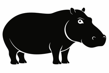 

Hippopotamus silhouette, Hippo icon vector, Hippopotamus roaring. vector illustration
