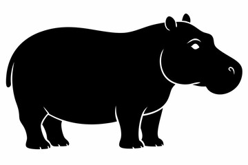 

Hippopotamus silhouette, Hippo icon vector, Hippopotamus roaring. vector illustration
