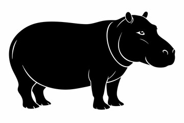 

Hippopotamus silhouette, Hippo icon vector, Hippopotamus roaring. vector illustration
