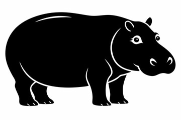 

Hippopotamus silhouette, Hippo icon vector, Hippopotamus roaring. vector illustration
