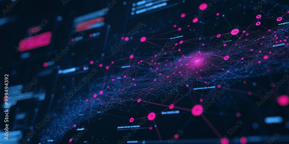 Aufkleber a cloud networking dashboard, real-time data flow between cloud and on-premise infrastructure visualized, showing efficient hybrid networking.