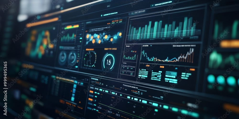 Poster a network management console, with real-time performance metrics and alerts displayed for proactive 