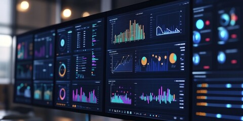 a data visualization dashboard processing real-time analytics from multiple IoT devices, transforming raw data into actionable insights.