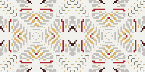Oriental Islamic Geometric Pattern Backgroundfolk Embroidery, Aztec Geometric Ornament Print. Design for Carpet, Wallpaper, Clothing, Wrapping, Fabric