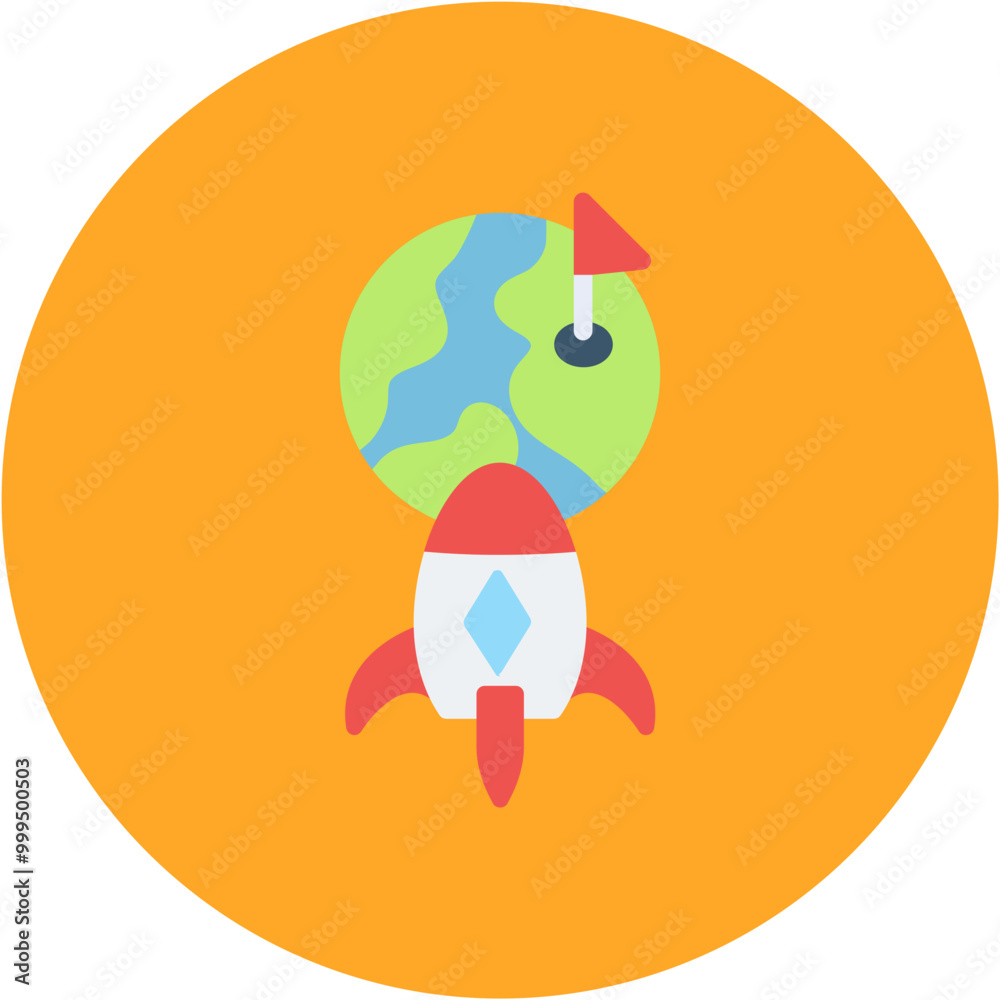 Wall mural Space Mission icon vector image. Can be used for Game Design.