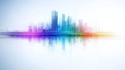 abstract colourful city skyline